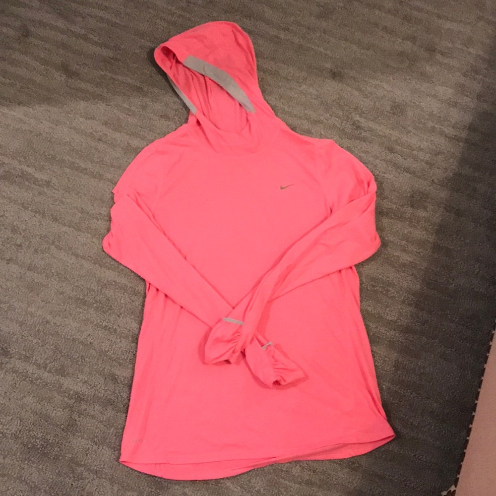 Pink dry fit runners hoodie